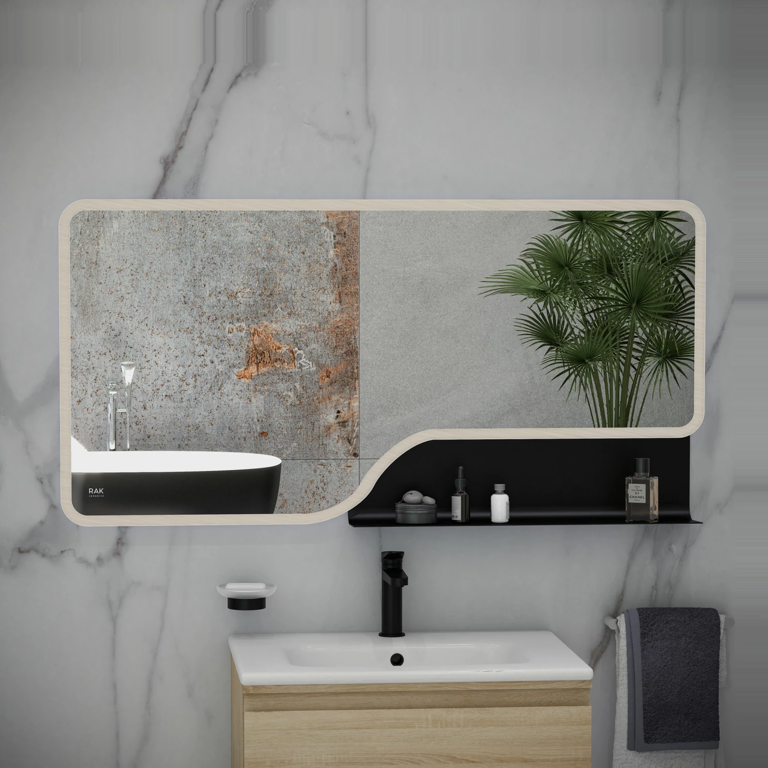 RAK Ornate LED Illuminated Bathroom Mirror With Demister Pad 600mm H X 1200mm W - Brushed Nickel 3 RAK Ornate LED Illuminated Bathroom Mirror With Demister Pad 600mm H X 1200mm W - Brushed Nickel
