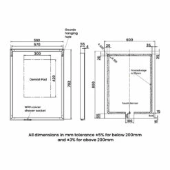 RAK Pegasus LED Portrait Mirror With Switch And Demister Pad 800mm H X 600mm W Illuminated 13 RAK Pegasus LED Portrait Mirror With Switch And Demister Pad 800mm H X 600mm W Illuminated -HEATANDPLUMB Sales rak ceramics pegasus bathroom mirror rakpeg5001 1 1