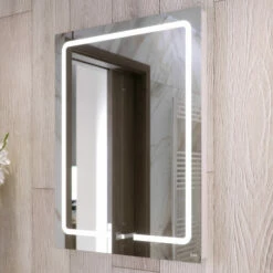 RAK Pegasus LED Portrait Mirror With Switch And Demister Pad 800mm H X 600mm W Illuminated 11 RAK Pegasus LED Portrait Mirror With Switch And Demister Pad 800mm H X 600mm W Illuminated -HEATANDPLUMB Sales rak ceramics pegasus bathroom mirror rakpeg5001 5