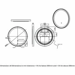 RAK Picture Round LED Illuminated Bathroom Mirror With Demister Pad 600mm Diameter - Chrome 5 RAK Picture Round LED Illuminated Bathroom Mirror With Demister Pad 600mm Diameter - Chrome -HEATANDPLUMB Sales rak ceramics picture bathroom mirror rakpicrnbg5001 3