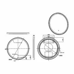 RAK Picture Round LED Illuminated Bathroom Mirror With Demister Pad 800mm Diameter - Brushed Gold