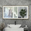 RAK Picture Soft LED Illuminated Bathroom Mirror With Demister Pad 600mm H X 1000mm W - Brushed Gold -HEATANDPLUMB Sales rak ceramics picture bathroom mirror rakpicsfbg5003
