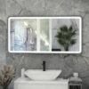 RAK Picture Soft LED Illuminated Bathroom Mirror With Demister Pad 600mm H X 1200mm W - Brushed Nickel -HEATANDPLUMB Sales rak ceramics picture bathroom mirror rakpicsfbn5003