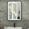 RAK Picture Soft LED Illuminated Bathroom Mirror With Demister Pad 700mm H X 500mm W - Matt Black