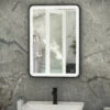 RAK Picture Soft LED Illuminated Bathroom Mirror With Demister Pad 800mm H X 600mm W - Matt Black -HEATANDPLUMB Sales rak ceramics picture bathroom mirror rakpicsfmb5001