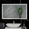 RAK Picture Square LED Illuminated Bathroom Mirror With Demister Pad 600mm H X 1000mm W - Chrome
