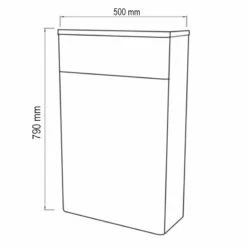 RAK Resort Back To Wall WC Unit 500mm Wide - Matt Stone