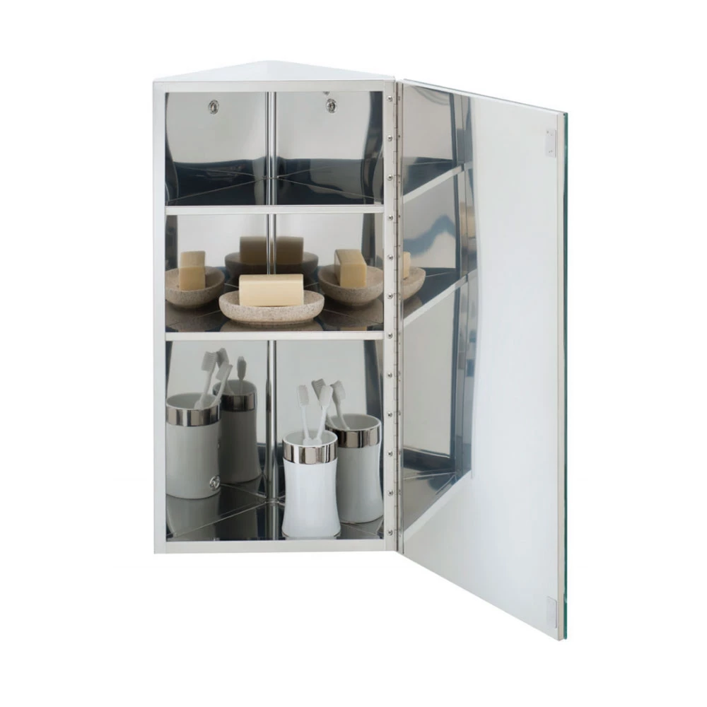 RAK Riva Single Corner Cabinet With Mirrored Door 650mm H X 380mm W 5 RAK Riva Single Corner Cabinet With Mirrored Door 650mm H X 380mm W - Image 3