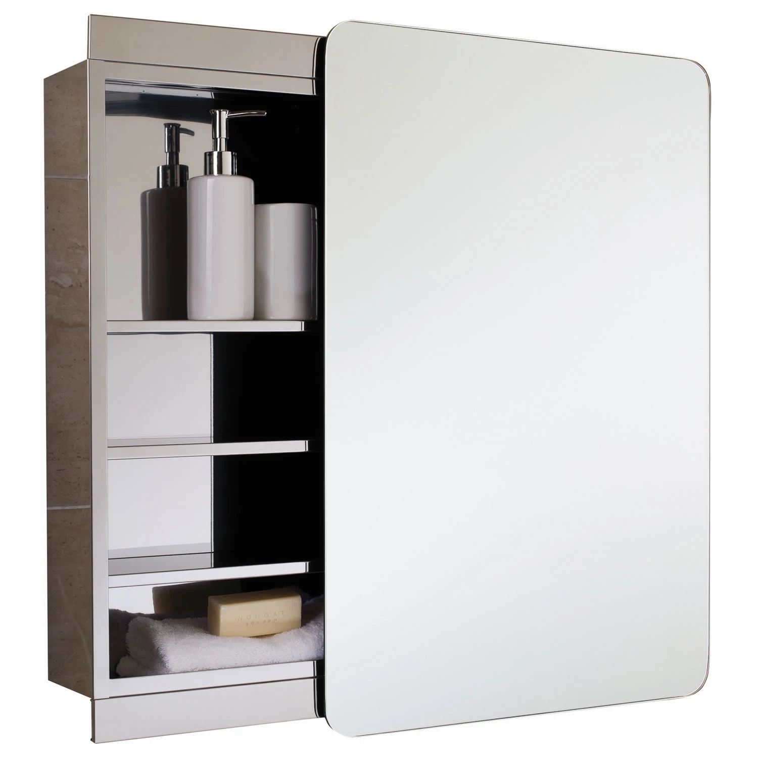 RAK Slide Single Cabinet With Sliding Mirrored Door 660mm H X 460mm W 4 RAK Slide Single Cabinet With Sliding Mirrored Door 660mm H X 460mm W - Image 2