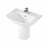 RAK Washington Basin And Semi Pedestal 650mm Wide - 1 Tap Hole 1 RAK Washington Basin And Semi Pedestal 650mm Wide - 1 Tap Hole -HEATANDPLUMB Sales rak ceramics washington basin was65bs1 washped 1