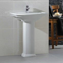 RAK Washington Basin And Full Pedestal 650mm Wide - 1 Tap Hole 8 RAK Washington Basin And Full Pedestal 650mm Wide - 1 Tap Hole -HEATANDPLUMB Sales rak ceramics washington basin was65bs1 waspedl 2