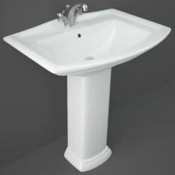RAK Washington Basin And Full Pedestal 760mm Wide - 1 Tap Hole