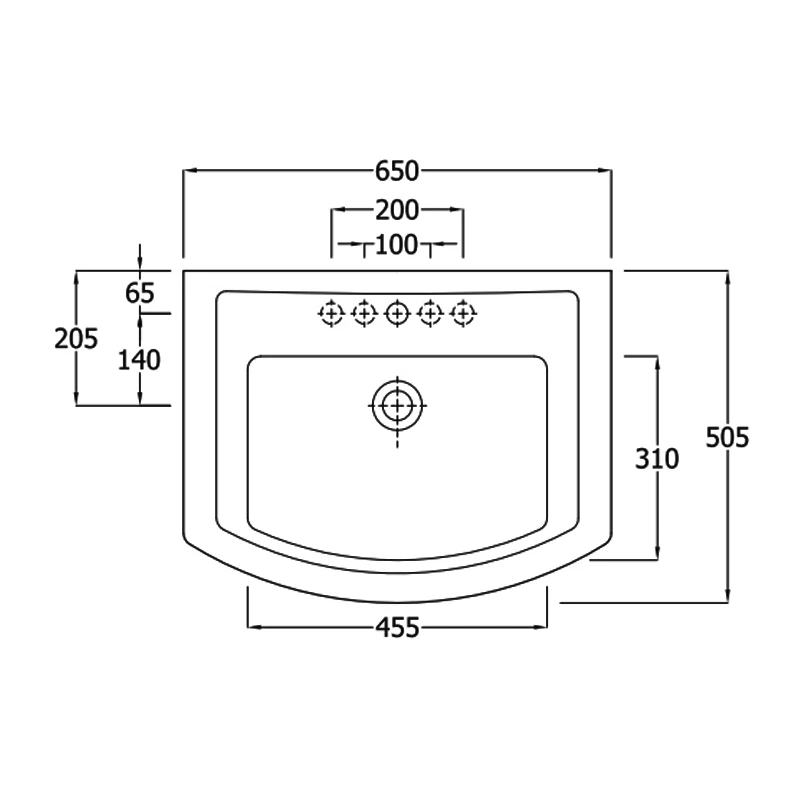 RAK Washington Basin And Semi Pedestal 650mm Wide - 1 Tap Hole 4 RAK Washington Basin And Semi Pedestal 650mm Wide - 1 Tap Hole - Image 2