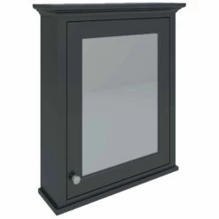 RAK Washington Mirrored Bathroom Cabinet 650mm W X 750mm H - Black