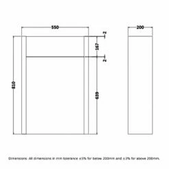 RAK Washington Back To Wall WC Unit 550mm Wide - Grey