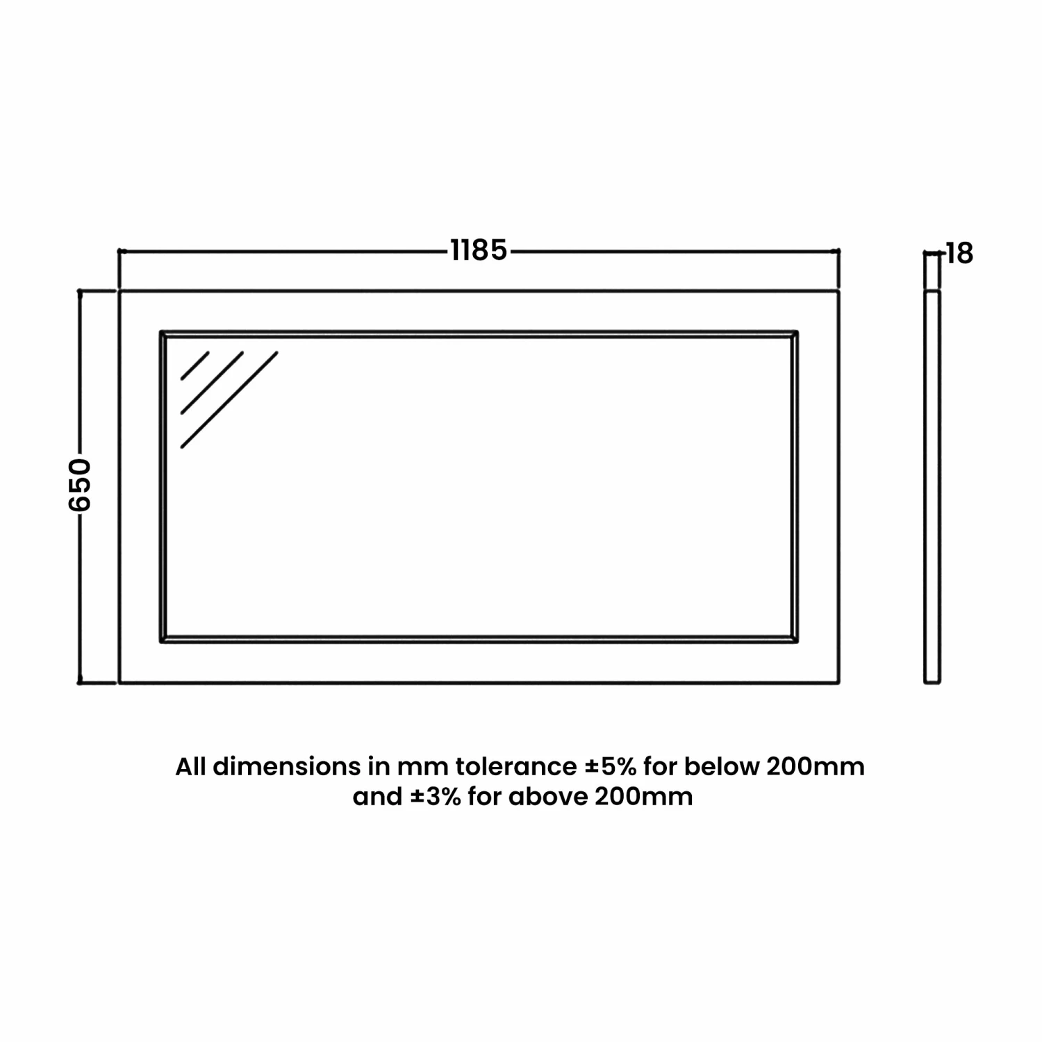 RAK Washington Framed Bathroom Mirror - 650mm H X 1185mm W - Cappuccino 3 RAK Washington Framed Bathroom Mirror - 650mm H X 1185mm W - Cappuccino