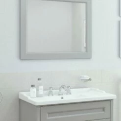 RAK Washington Framed Bathroom Mirror - 650mm H X 585mm W - Greige