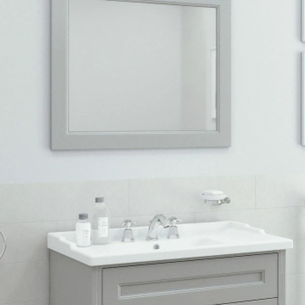 RAK Washington Framed Bathroom Mirror - 650mm H X 585mm W - Grey 3 RAK Washington Framed Bathroom Mirror - 650mm H X 585mm W - Grey