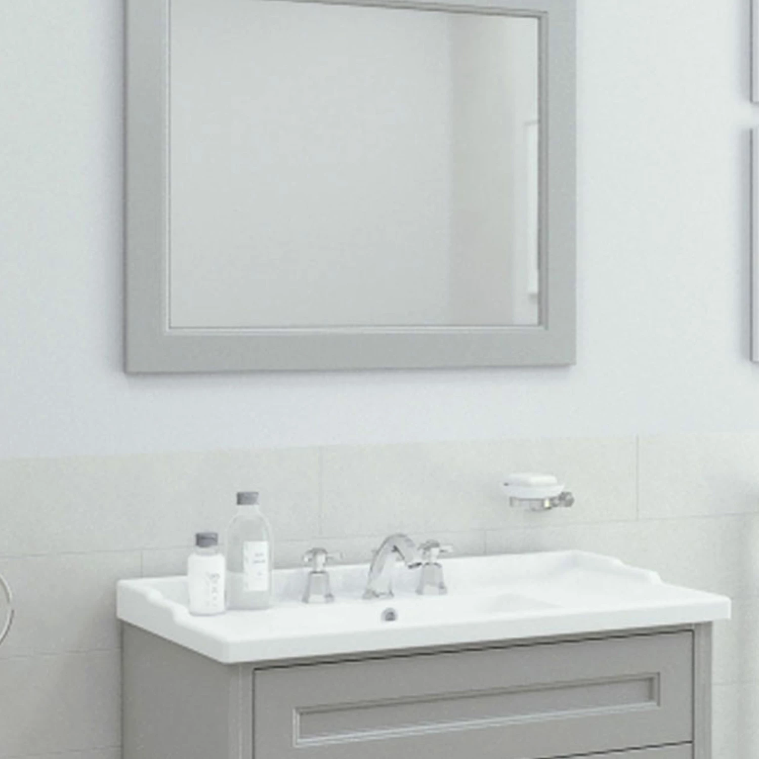 RAK Washington Framed Bathroom Mirror - 650mm H X 1185mm W - Cappuccino 5 RAK Washington Framed Bathroom Mirror - 650mm H X 1185mm W - Cappuccino - Image 3