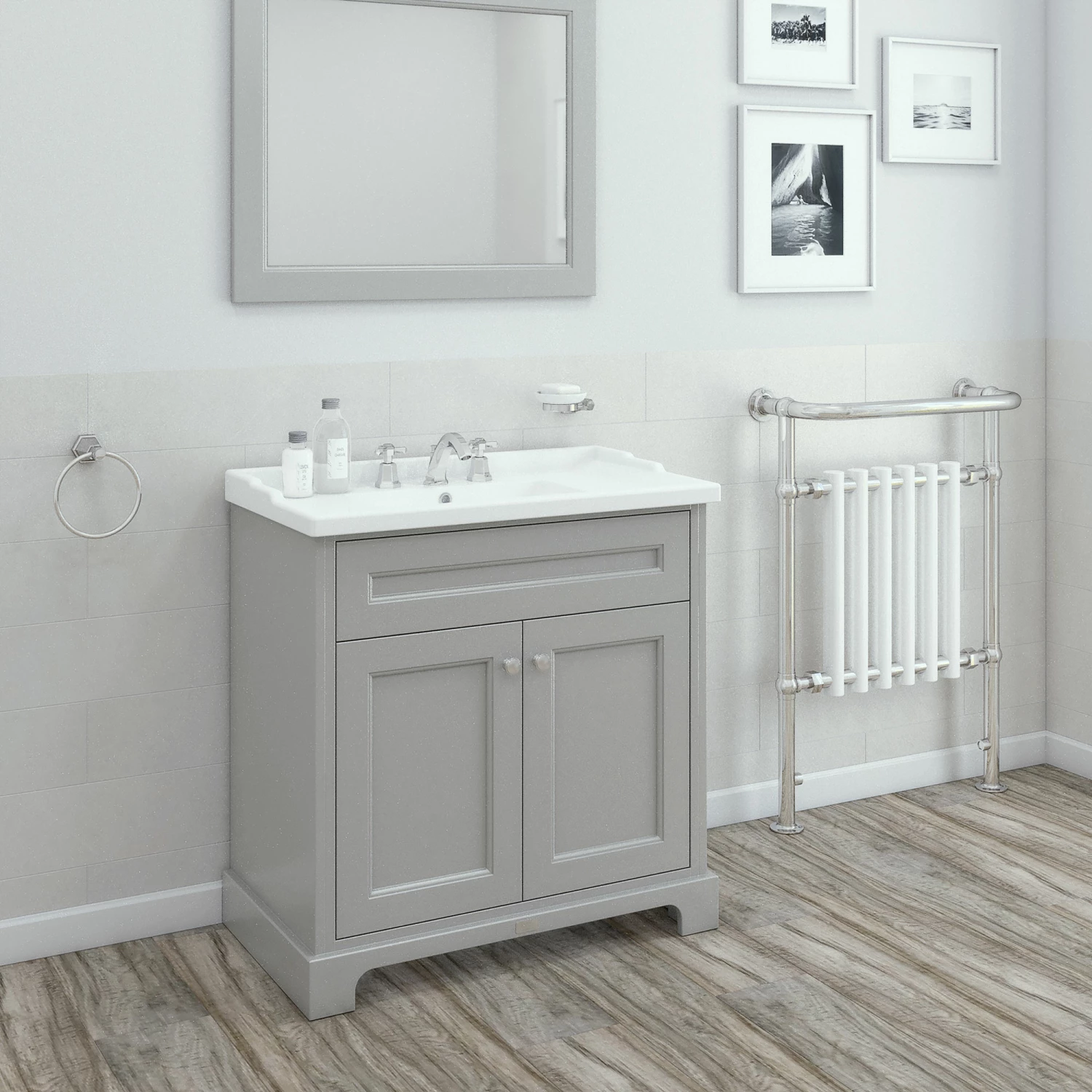 RAK Washington Framed Bathroom Mirror - 650mm H X 785mm W - Cappuccino 5 RAK Washington Framed Bathroom Mirror - 650mm H X 785mm W - Cappuccino - Image 3