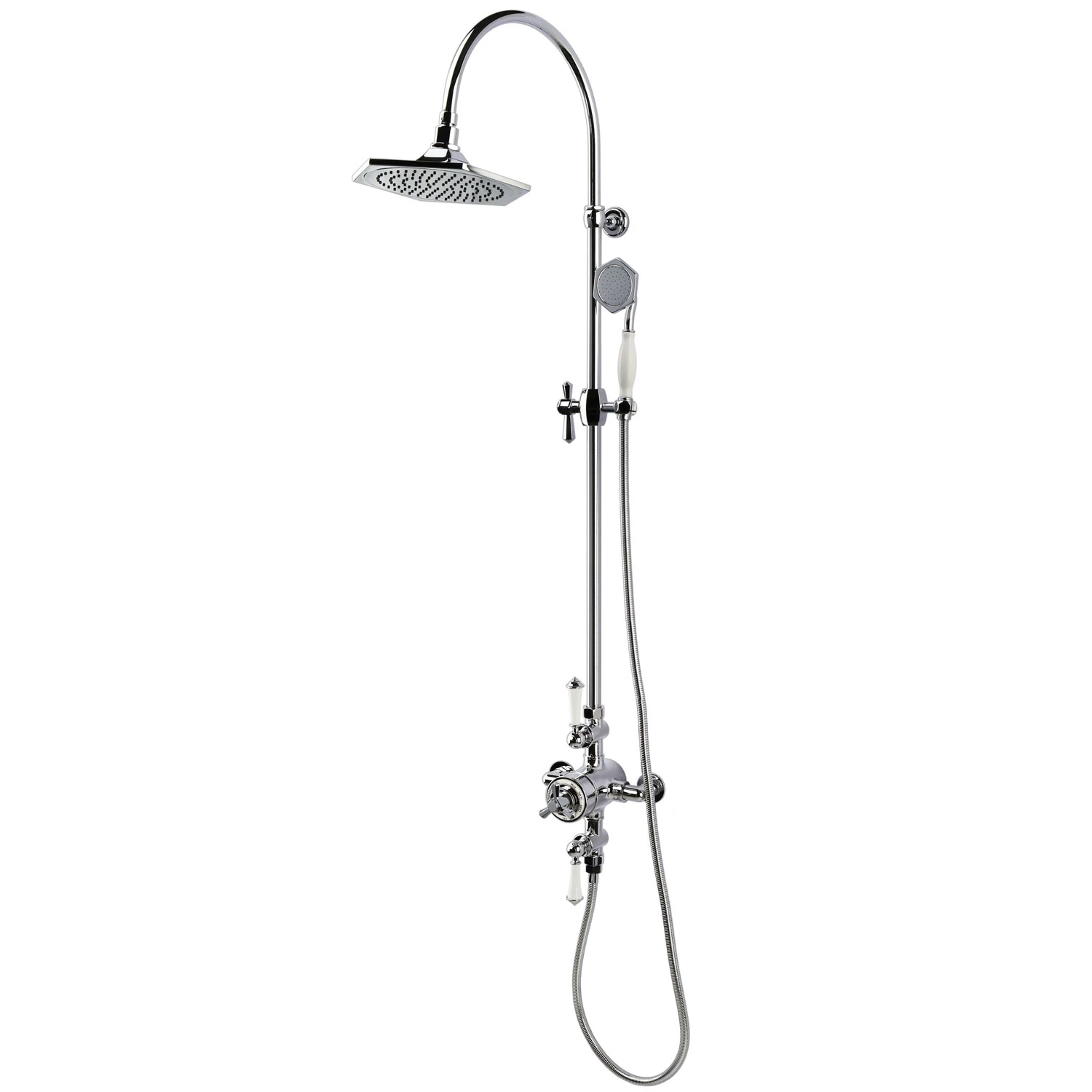 RAK Washington Exposed Thermostatic Shower Column With Fixed Head And Shower Kit - Chrome 4 RAK Washington Exposed Thermostatic Shower Column With Fixed Head And Shower Kit - Chrome - Image 2