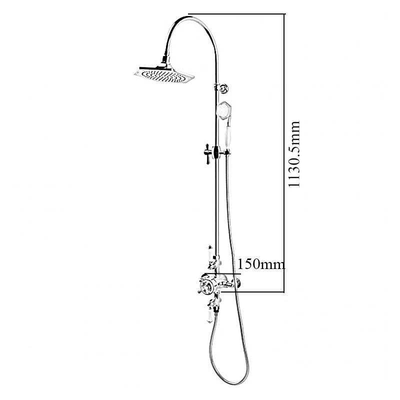 RAK Washington Exposed Thermostatic Shower Column With Fixed Head And Shower Kit - Chrome 3 RAK Washington Exposed Thermostatic Shower Column With Fixed Head And Shower Kit - Chrome