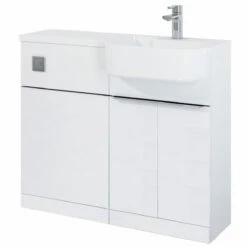 Royo Linea Combination Unit With Basin And Worktop 1000mm Wide RH - White