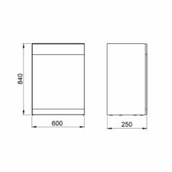 Royo Vitale Back To Wall Toilet WC Unit 600mm Wide - Light Oak