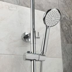 Sagittarius Aurora Deluxe Bar Shower Mixer With Shower Kit + Fixed Head - Chrome -HEATANDPLUMB Sales sagittarius aurora complete mixer shower sh 610 c 1