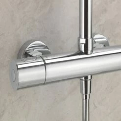 Sagittarius Aurora Deluxe Bar Shower Mixer With Shower Kit + Fixed Head - Chrome -HEATANDPLUMB Sales sagittarius aurora complete mixer shower sh 610 c 4
