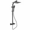 Sagittarius Curve Thermostatic Bar Mixer Shower With Shower Kit + Fixed Head - Black -HEATANDPLUMB Sales sagittarius curve complete mixer shower ss 613 b