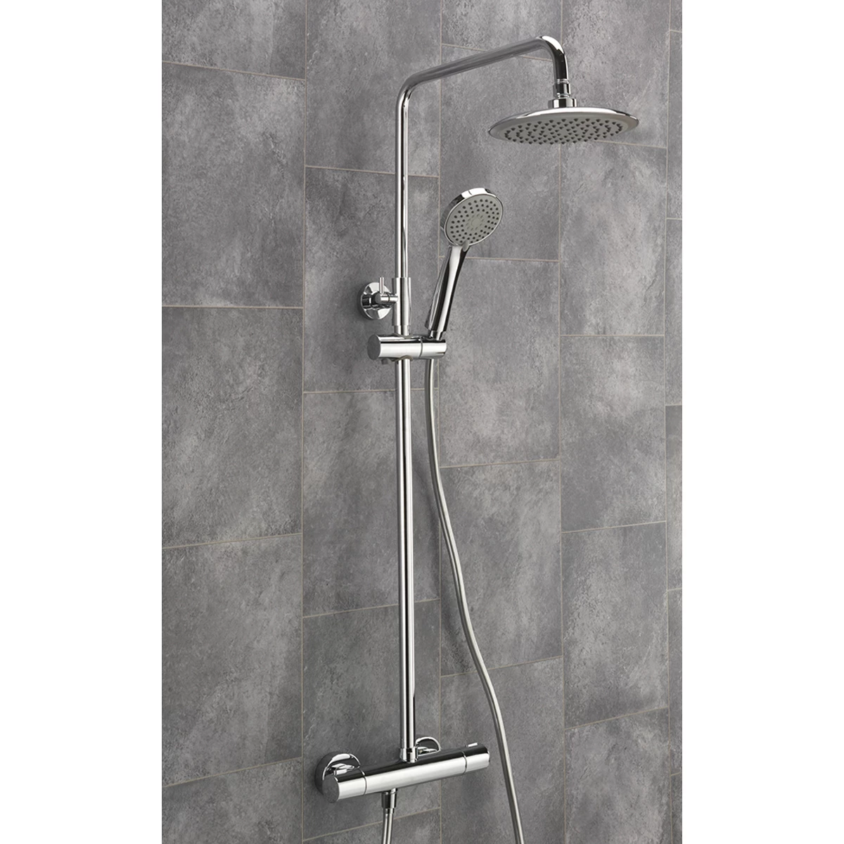 Sagittarius Padua Thermostatic Bar Mixer Shower Valve With Riser Kit And Fixed Head - Chrome 3 Sagittarius Padua Thermostatic Bar Mixer Shower Valve With Riser Kit And Fixed Head - Chrome