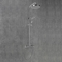 Sagittarius Verona Thermostatic Bar Mixer Shower With Shower Kit + Fixed Head - Chrome