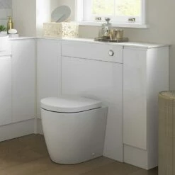 Signature Bergen Back To Wall WC Toilet Unit 600mm Wide - White Gloss -HEATANDPLUMB Sales signature aalborg bathroom furniture sgbbwtu500 2 1