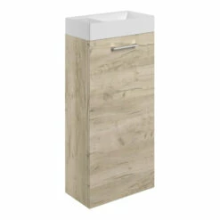 Signature Aalborg Floor Standing 1-Door Vanity Unit With Basin 410mm Wide - Oak
