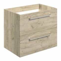 Signature Aalborg Wall Hung 2-Drawer Vanity Unit 590mm Wide - Oak 5 Signature Aalborg Wall Hung 2-Drawer Vanity Unit 590mm Wide - Oak -HEATANDPLUMB Sales signature aalborg vanity unit sign107493