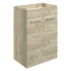 Signature Aalborg Floor Standing 2-Door Vanity Unit 590mm Wide - Oak