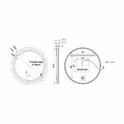 Signature Amelia Round Front-Lit LED Bathroom Mirror With Demister Pad 600mm Diameter -HEATANDPLUMB Sales signature amelia bathroom mirror dimr0020