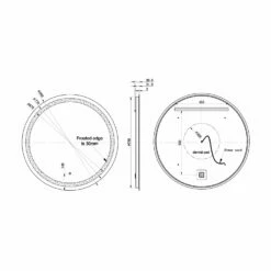 Signature Amelia Round Front-Lit LED Bathroom Mirror With Demister Pad 800mm Diameter -HEATANDPLUMB Sales signature amelia bathroom mirror dimr0022