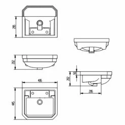 Signature Aphrodite Semi-Recessed Basin 500mm Wide - 2 Tap Hole
