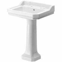Signature Aphrodite Basin And Full Pedestal 600mm Wide - 2 Tap Hole -HEATANDPLUMB Sales signature aphrodite basin pedestal sign1820