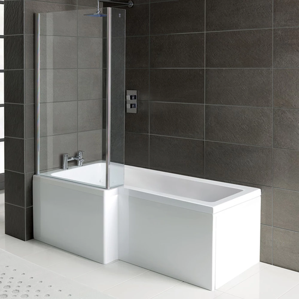 Signature Breeze L-Shaped Shower Bath With Front Panel And Screen 1700mm X 700mm/850mm - Left Handed 4 Signature Breeze L-Shaped Shower Bath With Front Panel And Screen 1700mm X 700mm/850mm - Left Handed - Image 2