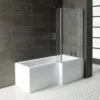 Signature Breeze L-Shaped Shower Bath With Front Panel And Screen 1700mm X 700mm/850mm - Right Handed 2 Signature Breeze L-Shaped Shower Bath With Front Panel And Screen 1700mm X 700mm/850mm - Right Handed -HEATANDPLUMB Sales signature ardmore bath dibsh028