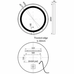 Signature Ava Round Front-Lit LED Bathroom Mirror With Demister Pad 600mm Diameter - Brushed Brass -HEATANDPLUMB Sales signature ava bathroom mirror sign106253 1