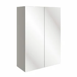 Signature Bergen 2-Door Mirrored Bathroom Cabinet 500mm Wide - Pearl Grey Gloss
