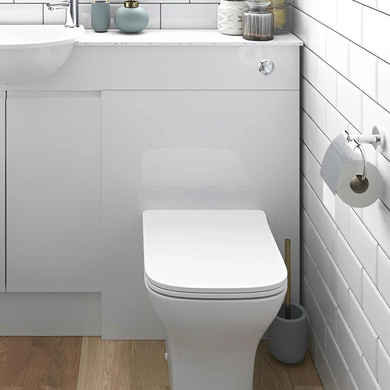 Signature Bergen Slim Back To Wall WC Toilet Unit 500mm Wide - White Gloss 5 Signature Bergen Slim Back To Wall WC Toilet Unit 500mm Wide - White Gloss - Image 3