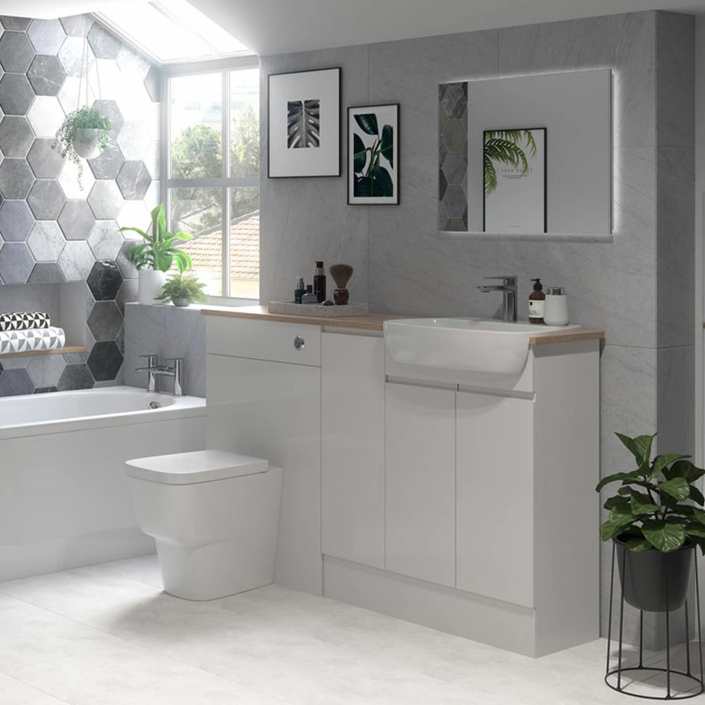 Signature Bergen Back To Wall WC Toilet Unit 600mm Wide - Pearl Grey Gloss 4 Signature Bergen Back To Wall WC Toilet Unit 600mm Wide - Pearl Grey Gloss - Image 2