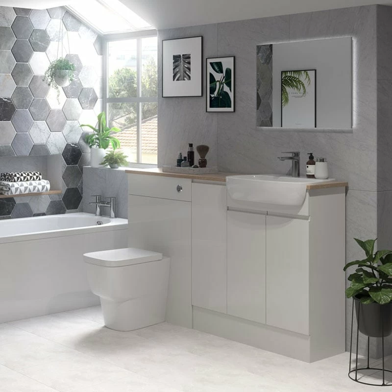 Signature Bergen Slim Back To Wall WC Toilet Unit 600mm Wide - Pearl Grey Gloss 5 Signature Bergen Slim Back To Wall WC Toilet Unit 600mm Wide - Pearl Grey Gloss - Image 3