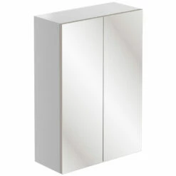 Signature Bergen 2-Door Mirrored Bathroom Cabinet 500mm Wide - White Gloss -HEATANDPLUMB Sales signature bergen bathroom cabinet dift1572 1