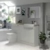 Signature Bergen Floor Standing 1-Door Slim Base Unit 200mm Wide - Pearl Grey Gloss -HEATANDPLUMB Sales signature bergen bathroom furniture dift1480 2 2